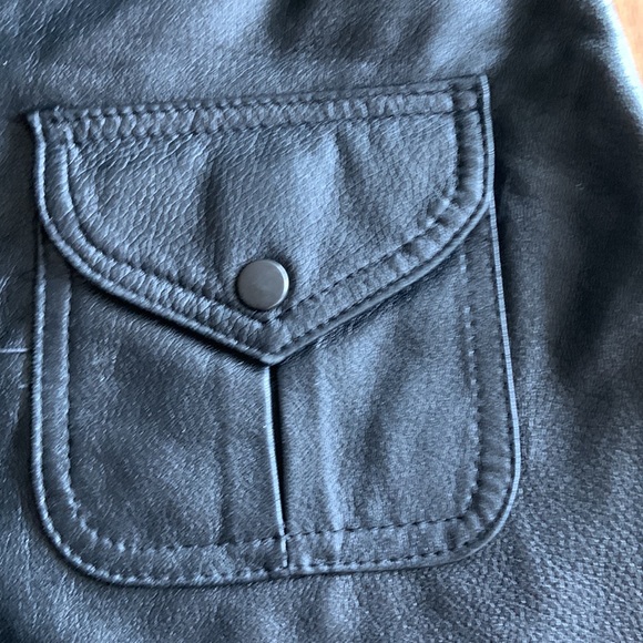 Boston Proper A Line Leather Skater Skirt - Picture 5 of 12